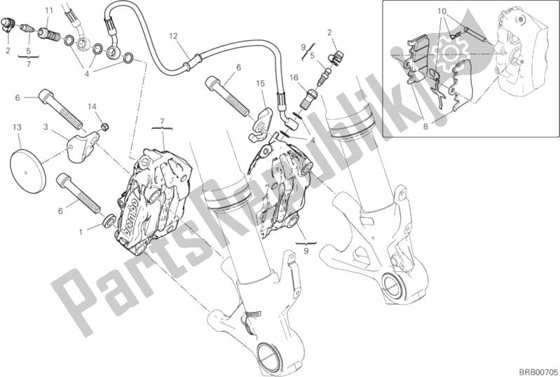 Todas as partes de Sistema De Freio Dianteiro do Ducati Superbike Panigale V2 955 2020